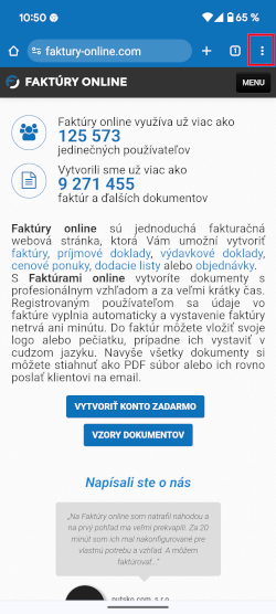 Faktúry online inštalácia aplikácie krok 1